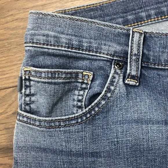 Lee womens relaxed fit straight jeans size 12 SHORT stretch BLUE wash - Picture 6 of 14